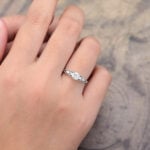 Pattiring White Gold Moissanite Milgrain Engagement Ring 1