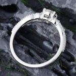 Pattiring White Gold Moissanite Milgrain Engagement Ring 5