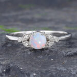 Opal Engagement Ring Art Deco Bridal Wedding Anniversary
