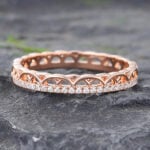 Moissanite Rings Wedding Rings Rose Gold Engagement Ring Pave