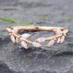Moissanite Gold Ring Vintage Nature Inspired Engagement Rings