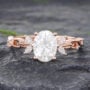 Oval Cut Moissanite Ring Rose Gold Wedding Rings for Women
