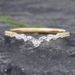 Moissanite Two Tone Ring Gold Pave Diamond Mixed Metal Ring