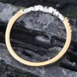 Moissanite Two Tone Ring Gold Pave Diamond Mixed Metal Ring