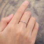 Moissanite Two Tone Ring Gold Pave Diamond Mixed Metal Ring
