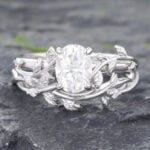 Moissanite Wedding Ring Sets Nature Inspired Wedding Ring Sets