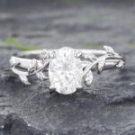 Moissanite Oval Rings Simple Nature Inspired Engagement Rings