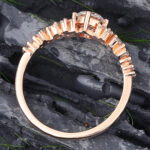 Rose Gold Moissanite Cluster Engagement Ring