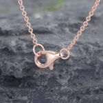 Pear Cut Cornflower Blue Sapphire Necklace Rose Gold Pendant