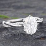Moissanite Twisted Vine Engagement Ring Promise Bridal Ring