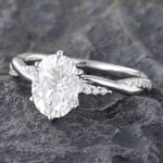 Moissanite Twisted Vine Engagement Ring Promise Bridal Ring