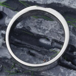 Round Alexandrite Men Three Stone Wedding Band 14K White Gold