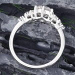 White Gold Moissanite & Amethyst Engagement Ring under $500