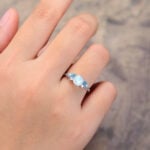 Moonstone & London Blue Topaz Cluster Engagement Ring