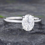 1.2ct Oval Cut Moissanite Solitaire Engagement Ring White Gold
