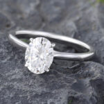 1.2ct Oval Cut Moissanite Solitaire Engagement Ring White Gold