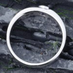 Sapphire Wedding Band for Men Wings White Gold Stacking Ring