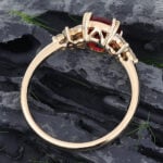 Ruby & Diamond Engagement Ring Yellow Gold July Birthstone