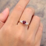 Ruby & Diamond Engagement Ring Yellow Gold July Birthstone
