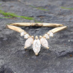 Moissanite Marquise Ring Womens Wedding Rings Yellow Gold