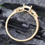 Oval Blue Sapphire & Diamond Engagement Ring 14K Yellow Gold