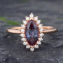 Alexandrite Engagement Rings Patti Ring Rose Gold Marquise Cut Alexandrite Engagement Ring Halo Ring