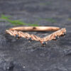 Unique Black Onyx Curved Wedding Band Rose Gold Stacking Ring