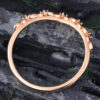 Unique Black Onyx Curved Wedding Band Rose Gold Stacking Ring