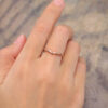 Unique Black Onyx Curved Wedding Band Rose Gold Stacking Ring