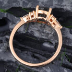 Vintage Black Rutilated Quartz Cluster Engagement Ring Rose Gold
