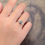 Salt and Pepper Diamond Engagement Ring 14K Yellow Gold