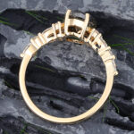 Salt and Pepper Diamond Engagement Ring 14K Yellow Gold