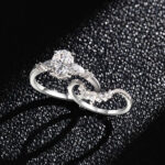 Moissanite Bridal Sets Yellow Gold Oval Engagement Rings