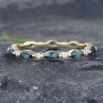 Green Sapphire Eternity Ring Marquise Cut Wedding Rings Stacked