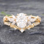 Moissanite Wedding Sets Yellow Gold Moissanite Engagement Rings