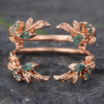 Rose Gold Ring Enhancer Marquise Gemstone Ring Nature Inspired