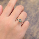 Oval Cut Moss Agate Rose Gold Ring Anniversary Promise Ring for Women
