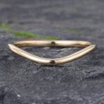 Solid Gold Curved Wedding Band Danity Stacking Ring