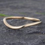 Solid Gold Curved Wedding Band Danity Stacking Ring