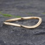 Solid Gold Curved Wedding Band Danity Stacking Ring