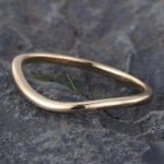 Solid Gold Curved Wedding Band Danity Stacking Ring
