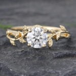 Lab Diamond Solitaire Rings Round Engagement Rings Nature Inspired