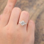 1.5CT Oval Cut Lab Diamond Cluster Engagement Ring
