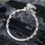 1CT Pear Shaped Lab Diamond Engagement Ring with Twisted Band 14K White Gold