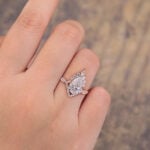 Art Deco Pear Cut Lab Diamond Infinity Engagement Ring