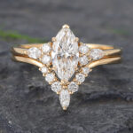 Marquise Diamond Wedding Ring Set Lab Created 2 Carat Diamond Ring