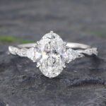 Twist Rings White Gold Lab Created Oval Diamond Engagement Rings