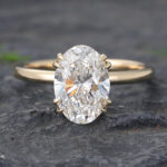 14k gold rings 1.5CT Oval Lab Diamond Solitaire Engagement Ring Double Claw Prongs