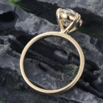 1.5CT Oval Lab Diamond Solitaire Engagement Ring Double Claw Prongs