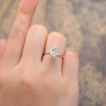 1.5CT Oval Lab Diamond Solitaire Engagement Ring Double Claw Prongs